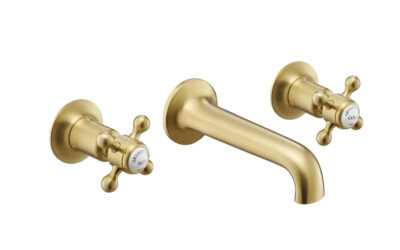 Grosvenor Cross Brushed Brass Wall Mounted