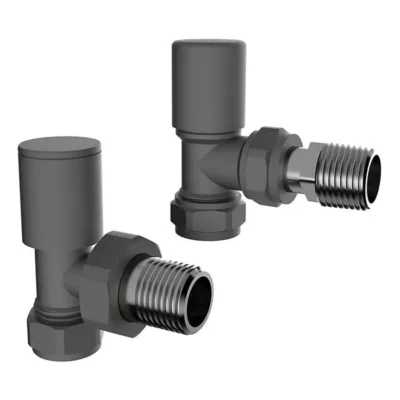 Angle Round Radiator Valve Anthracite