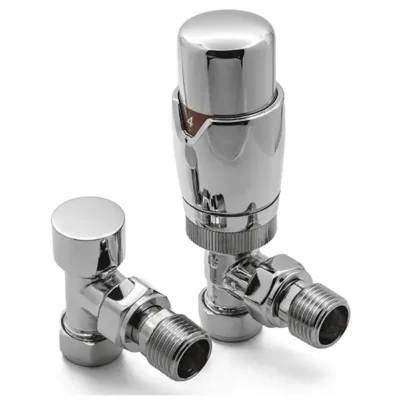 Angle Round Thermostatic Chrome Radiator Valve