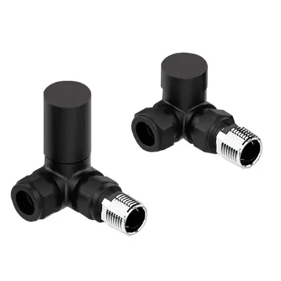 Corner Round Radiator Valve Anthracite
