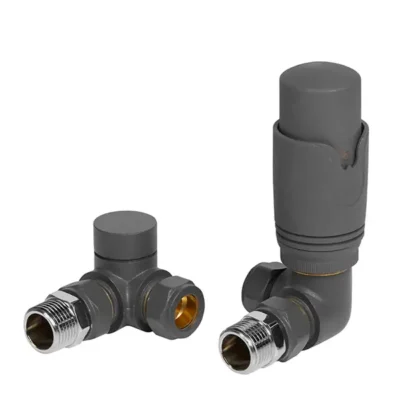 Corner Round Thermostatic Anthracite Radiator Valve