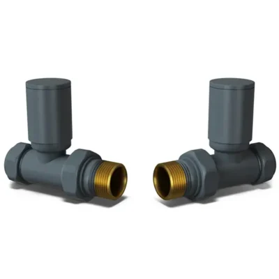 Straight Round Radiator Valve Anthracite