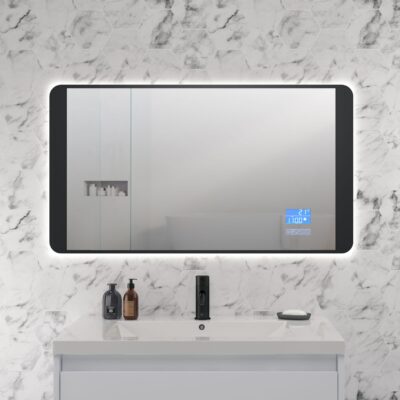 Digital Matt Black Mirror LED and Bluetooth